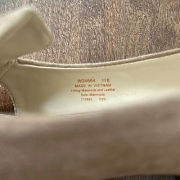 Cole Haan Taupe Suede Pointed-Toe Loafers with Bow - Picture 3 of 4